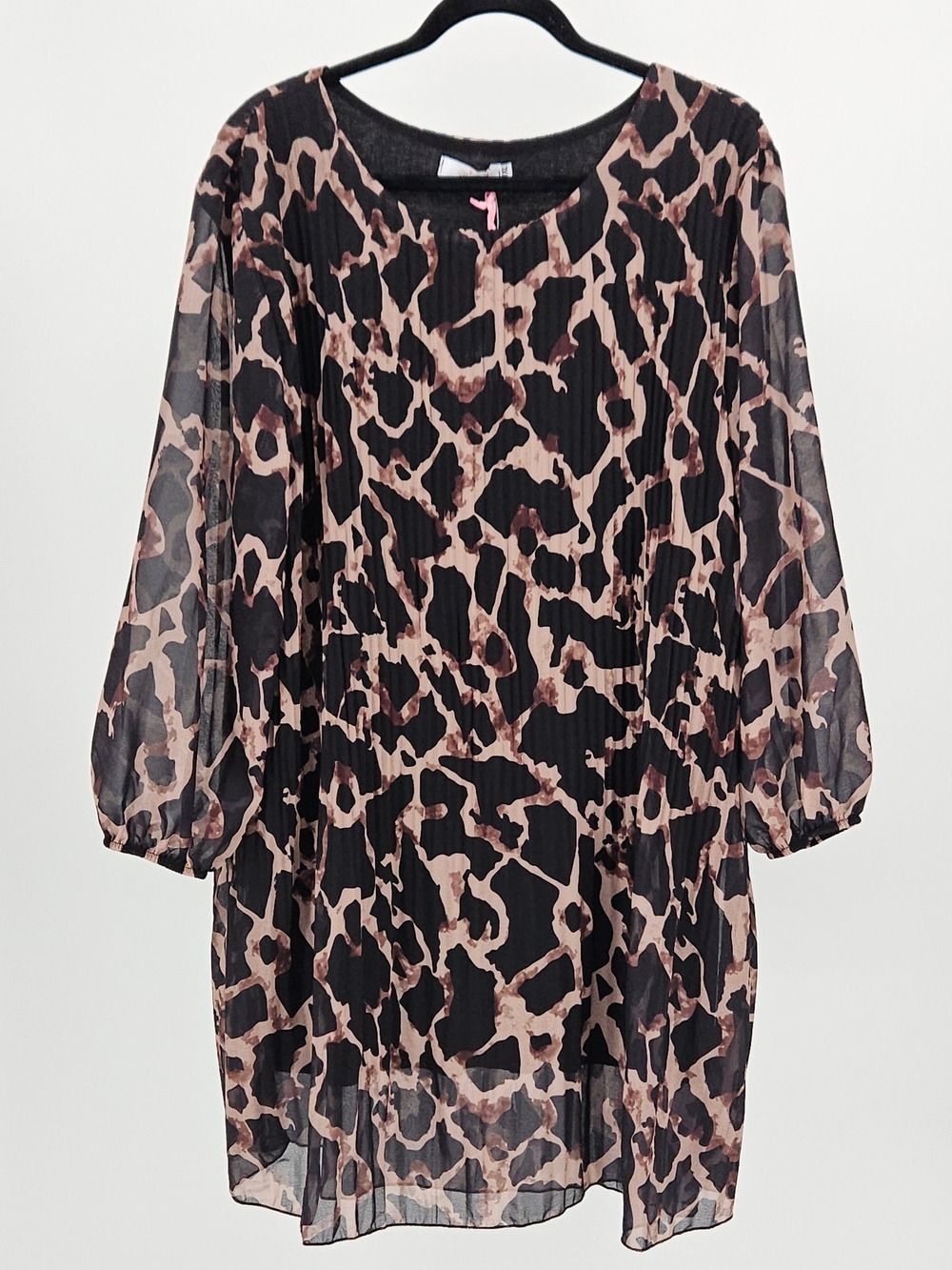 Me & Gee Leopard Print Pleated Dress L/XL NWT Made in Italy